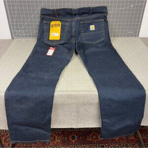 Carhartt Men's Straight Fit Rugged Flex Jeans 34x32 Blue Denim ~NEW~NWT~